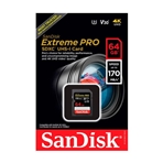 SANDISK SDSDXXY-064G-GN4IN (Usado) Tarjeta V30 SDXC Extreme PRO UHS-1 (3) clase 10 de 64GB 170MB/s. 