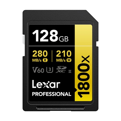 LEXAR SDXC 128GB V60 Tarjeta Profesional SDXC 128GB UHS-II (U3) Class 10 V60.