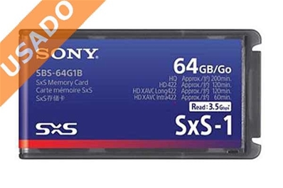 SONY SBS-64G1B (Usado) Tarjeta SxS de 64Gb. Velocidad  hasta 3,5 Gbps