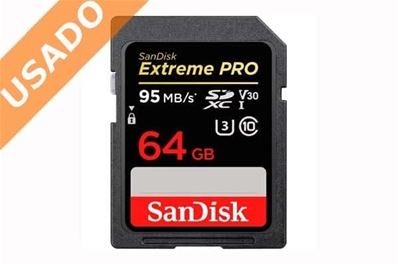 SANDISK SDSDXXG-064G-GN4IN (Usado) Tarjeta V30 SDXC Extreme PRO UHS-1 (3) clase 10 de 64GB 95MB/S. 