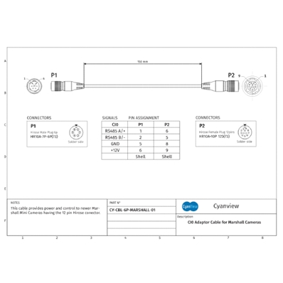 CYANVIEW CY-CBL-6P-MARS-01 CY-CBL-6P-MARS-01. CYANVIEW Marshall adaptor