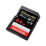 SANDISK SDSDXXY-064G-GN4IN Tarjeta V30 SDXC Extreme PRO UHS-1 (3) clase 10 de 64GB 170MB/s.