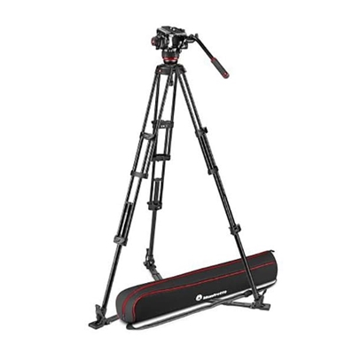 MANFROTTO MVK504XTWINGA Kit: rótula 504X, trípode Alu Twin, estabilizador de suelo y bolsa.