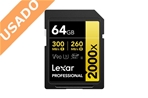 LEXAR LSD2000064G-BNNNG (Usado) Tarjeta Profesional SDXC 64GB UHS-II (U3) Class 10 V90