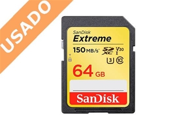 SANDISK SDSDXV6-064G-GNCIN (Usado) Tarjeta V30 SDXC Extreme UHS-1 (3) clase 10 de 64GB 150MB/S. 