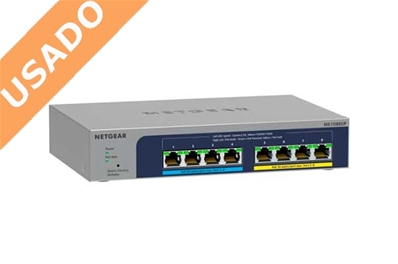 NETGEAR MS108EUP-100EUS (Usado) Switch 8 puertos 1GB Ethernet PoE+ y PoE++ (230W totales)