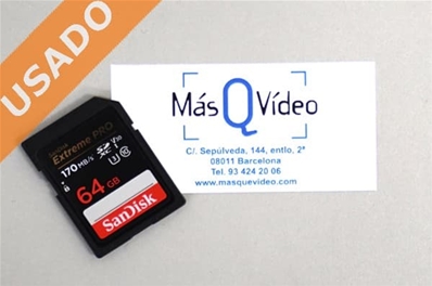 SANDISK SDSDXXY-064G-GN4IN (Usado) Tarjeta V30 SDXC Extreme PRO UHS-1 (3) clase 10 de 64GB 170MB/s. 