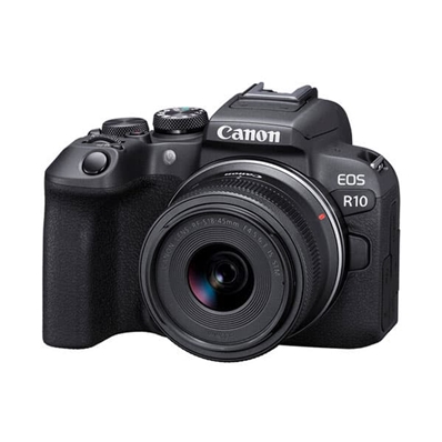 CANON EOS R10 + RF-S 18-45mm F4.5-6.3 IS STM Cámara mirrorless sensor APS-C de 24,2 megapíxeles.