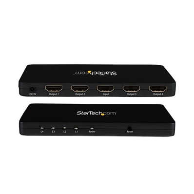 STARTECH Dist HDMI 1:4 (In-Outs), con amplificador señal y resol. máx 4K